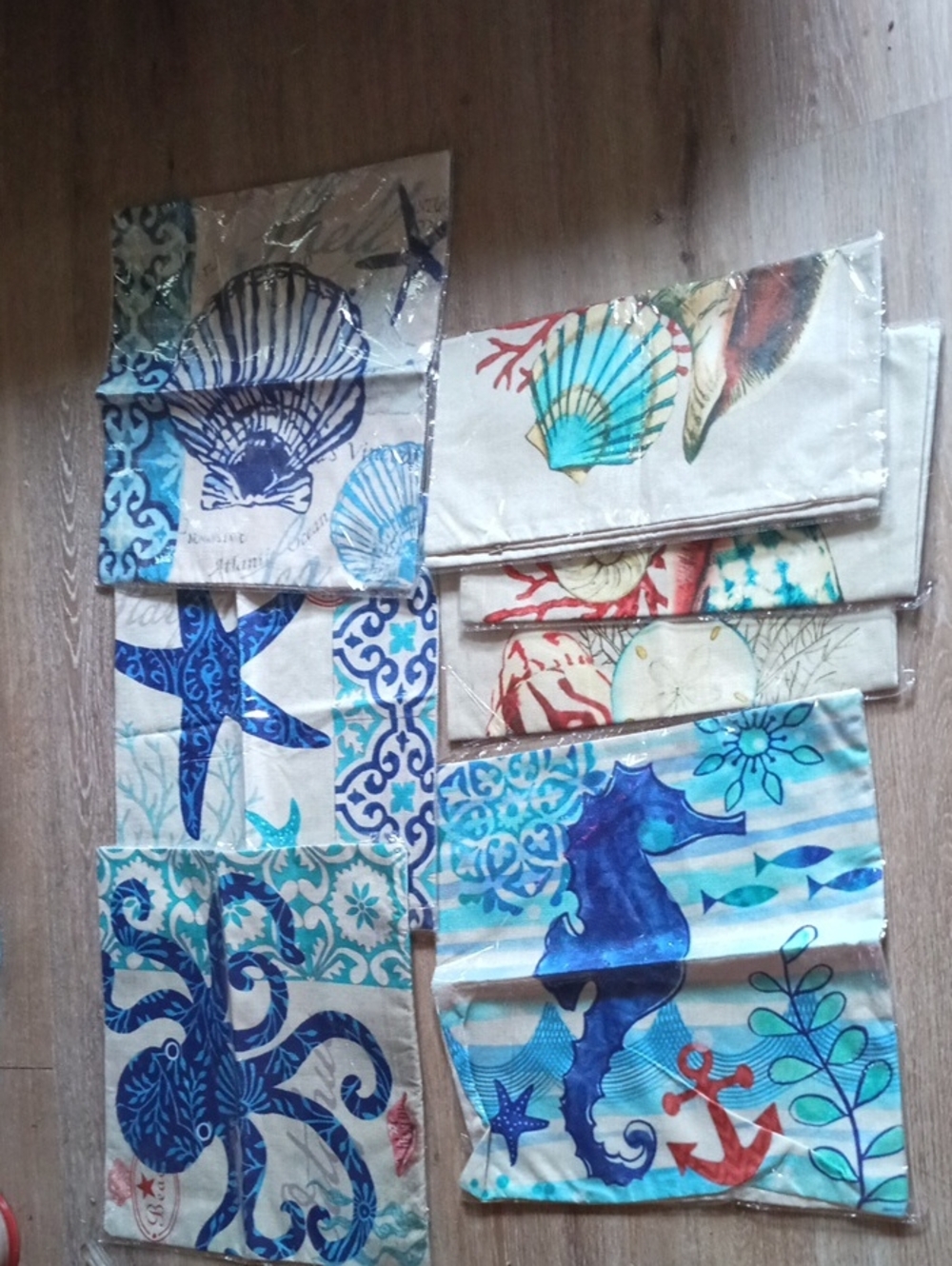 Coastal Nautical Sea Life Pillow Covers - Set of 7